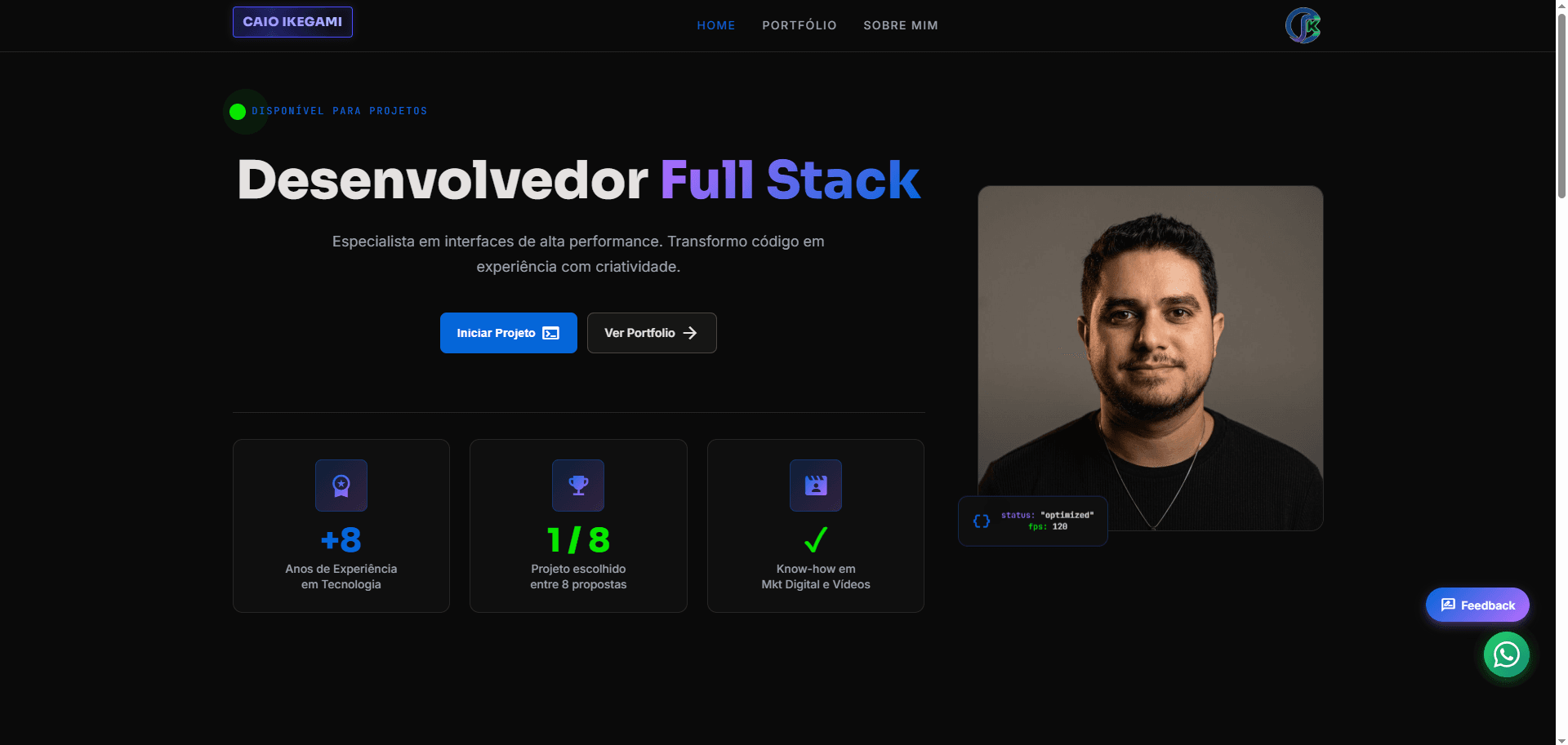 Home do site — Portfólio Profissional
