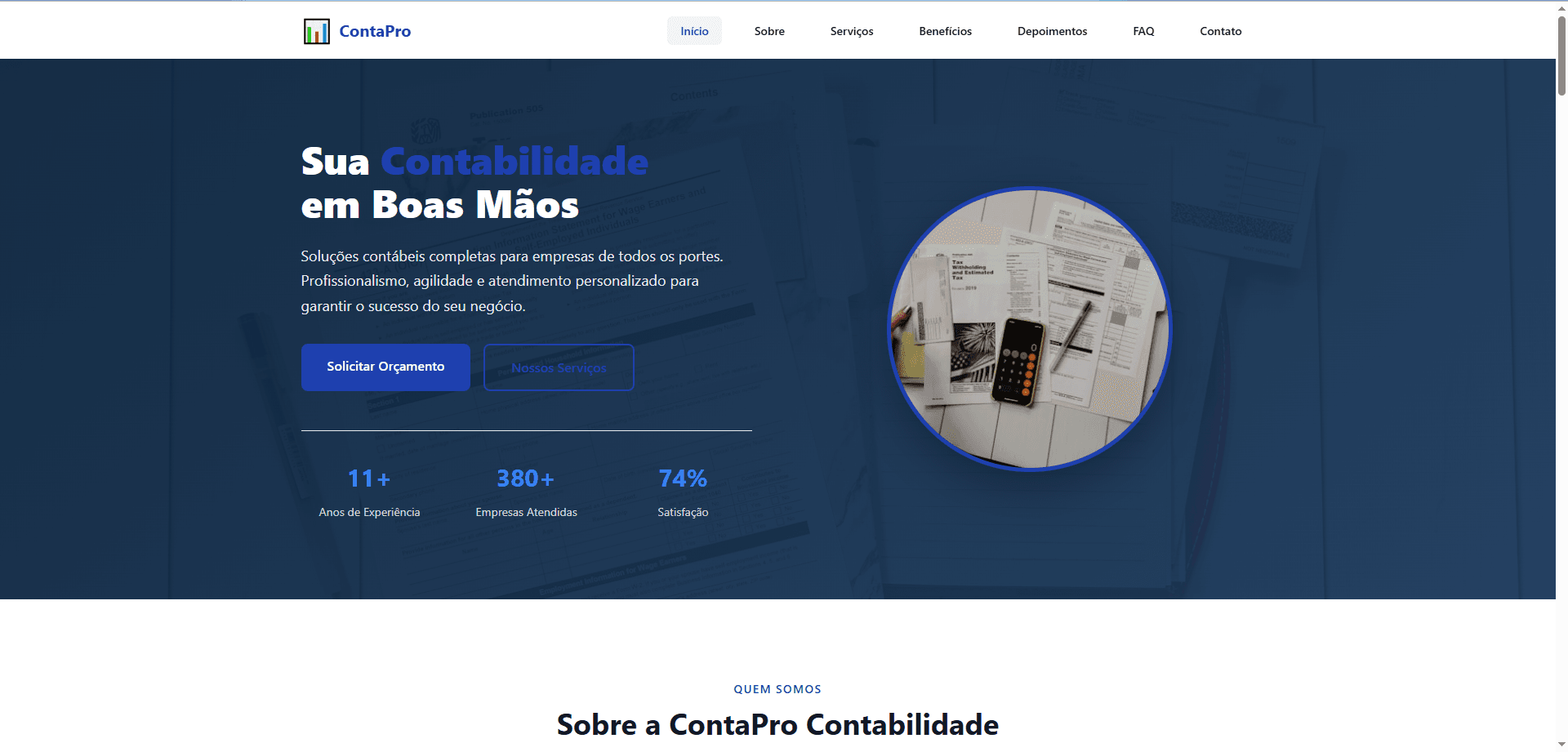 Home do site — Contabilidade