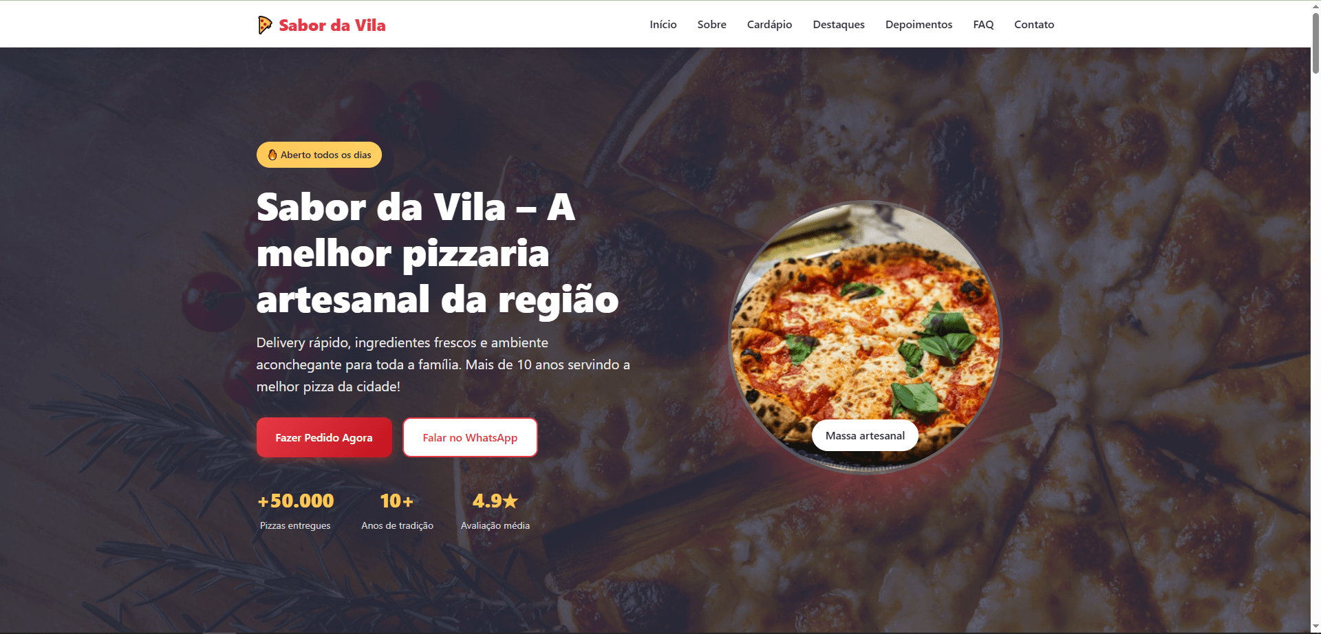 Home do site — Pizzaria