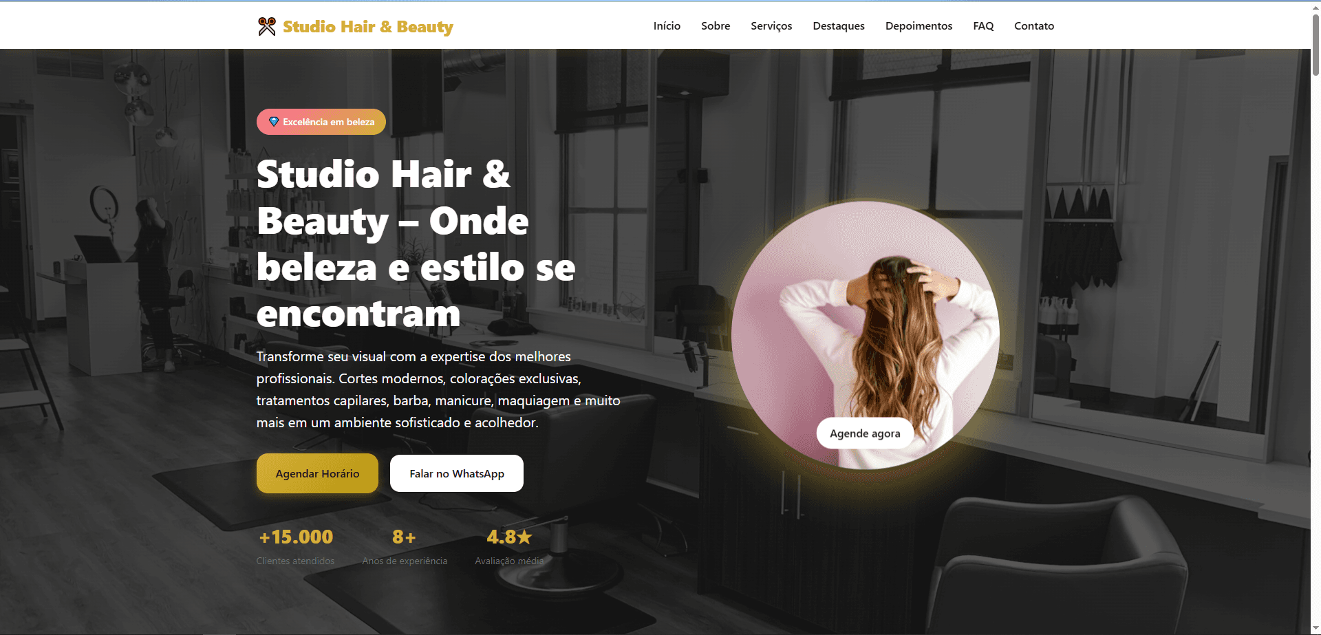 Home do site — Salão de Beleza